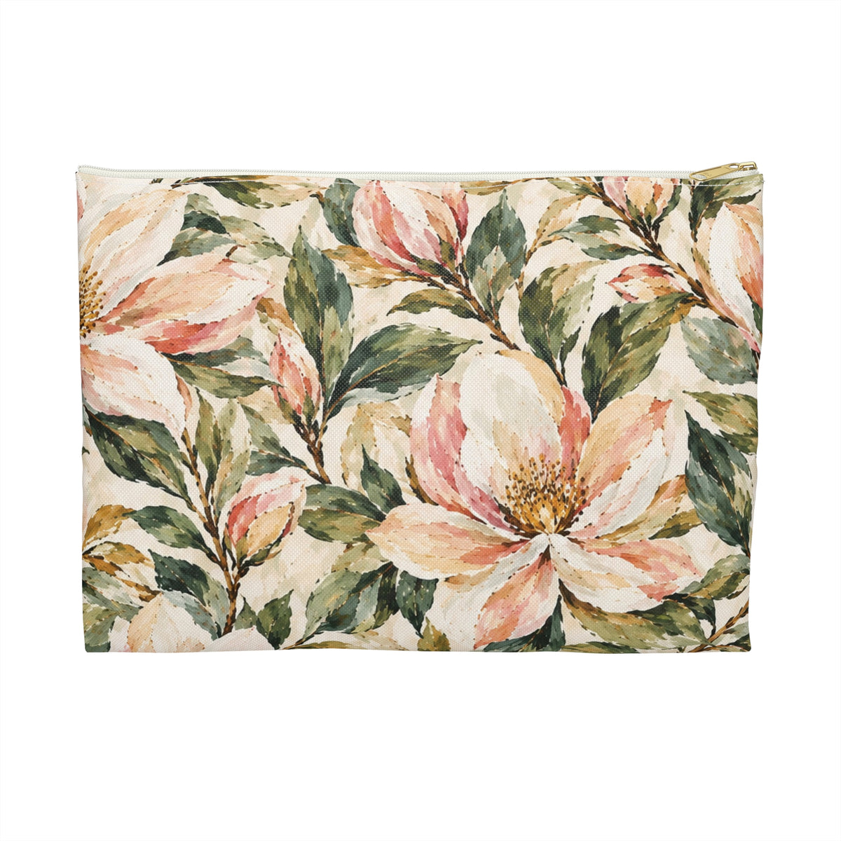 Floral Accessory Pouch – Vintage Watercolor Flower Makeup Bag