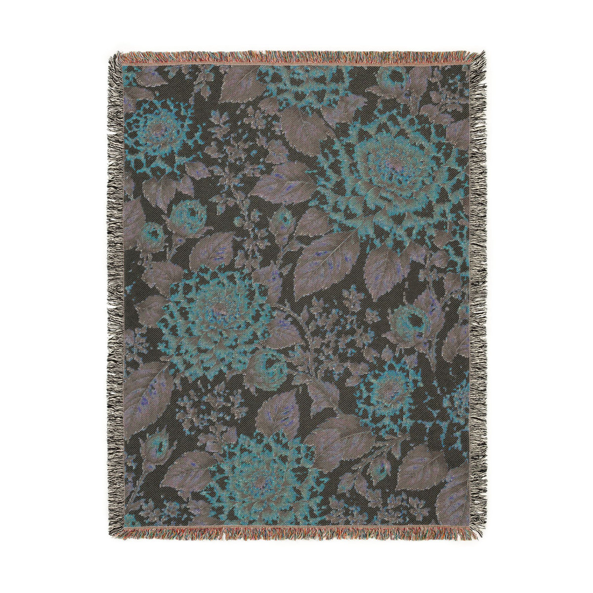 Hydrangea Woven Blanket — Vintage Floral Throw for Sofa & Bed