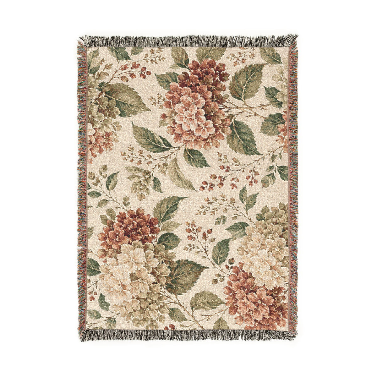 Vintage Floral Woven Blanket