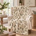 Vintage Hydrangea Sherpa Fleece Blanket, 50 × 60 in