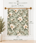 Magnolia Floral Sherpa Fleece Blanket, 50 × 60 in