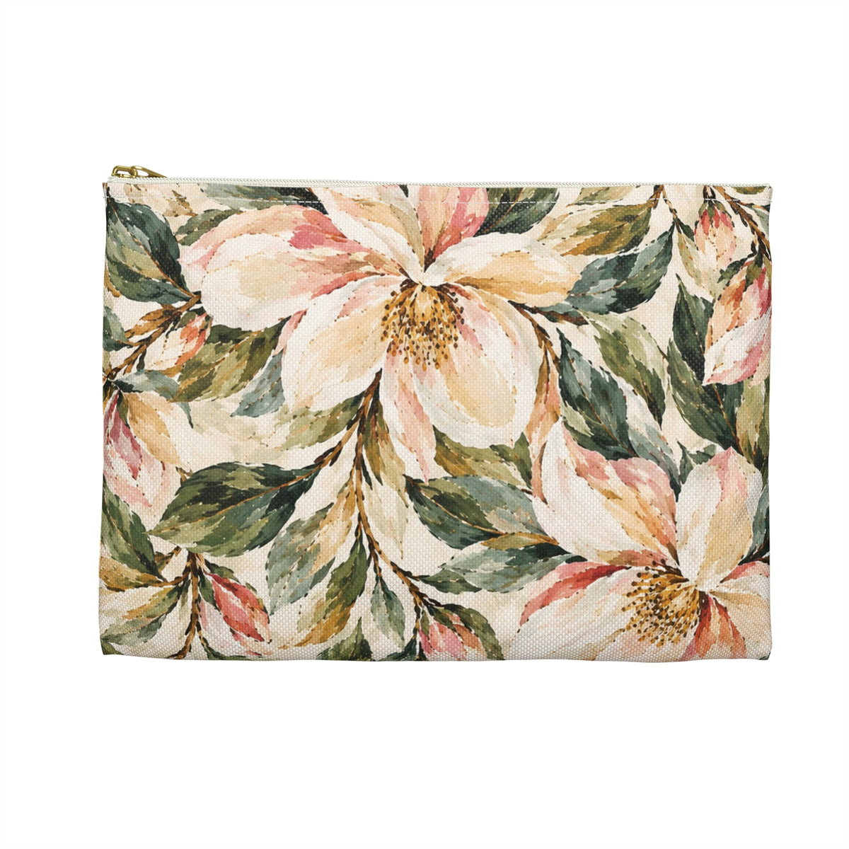 Floral Accessory Pouch – Vintage Watercolor Flower Makeup Bag